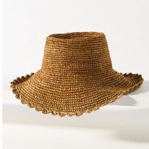 Anthropologie Straw Bucket Hat